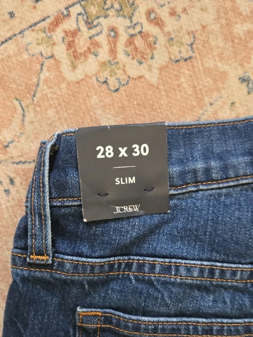 J. Crew Flex Slim Straight Blue Jeans Stretch Denim Classic 5 Pocket 28x30 NEW